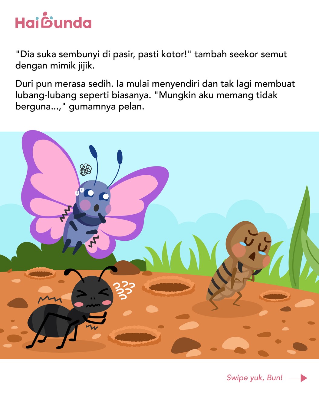 Seekor undur-undur mendapat pujian dari kawanan hewan karena menolong teman-temannya&period; Simak cerita persahabatan mereka selengkapnya berikut ini&excl;