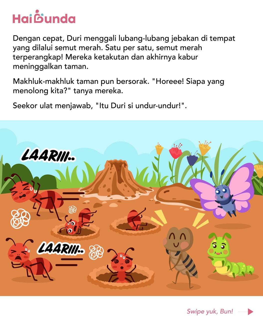 Seekor undur-undur mendapat pujian dari kawanan hewan karena menolong teman-temannya&period; Simak cerita persahabatan mereka selengkapnya berikut ini&excl;