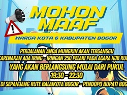 Ada Event Lari dari Kota ke Kabupaten Bogor Malam Ini, Hindari Rute Berikut