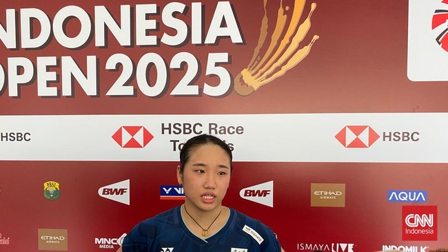 Tunggal putri Korea Selatan An Se Young begitu emosional usai lolos ke final Indonesia Open 2025.