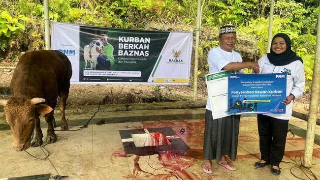 PNM Gandeng Baznas Salurkan Hewan Kurban untuk Masyarakat 3T PT PNM rayakan HUT ke-26 dengan menyalurkan hewan kurban ke daerah 3T, Program ini mencerminkan empati dan kepedulian sosial untuk masyarakat yang membutuhkan.