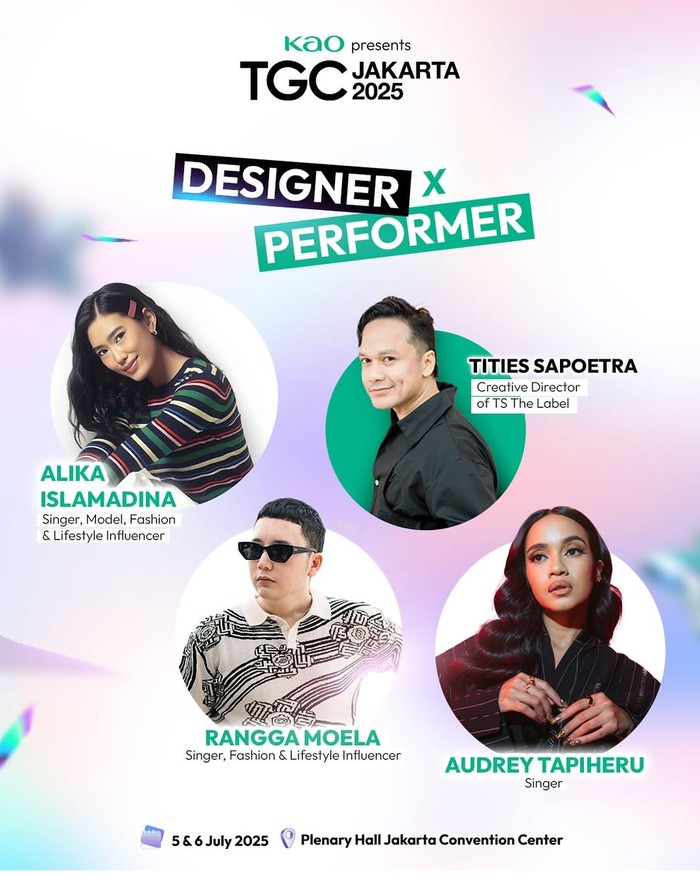 Designer x Performer Tities Sapoetra, Alika Islamadina, Rangga Moela, & Audrey Tapiheru di KAO presents TGC Jakarta 2025