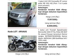KPK Lelang Aset Koruptor Besok, Ada Mobil Volkswagen Mulai Rp 17 Juta