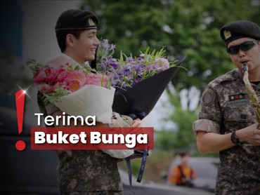 img-title Wajib Militer Selesai, V-RM BTS Disambut Meriah Fans dan Awak Media