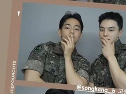 Visual Paling Tampan, 7 Potret Duet V BTS & Song Kang Pamer Otot di Tengah Wamil