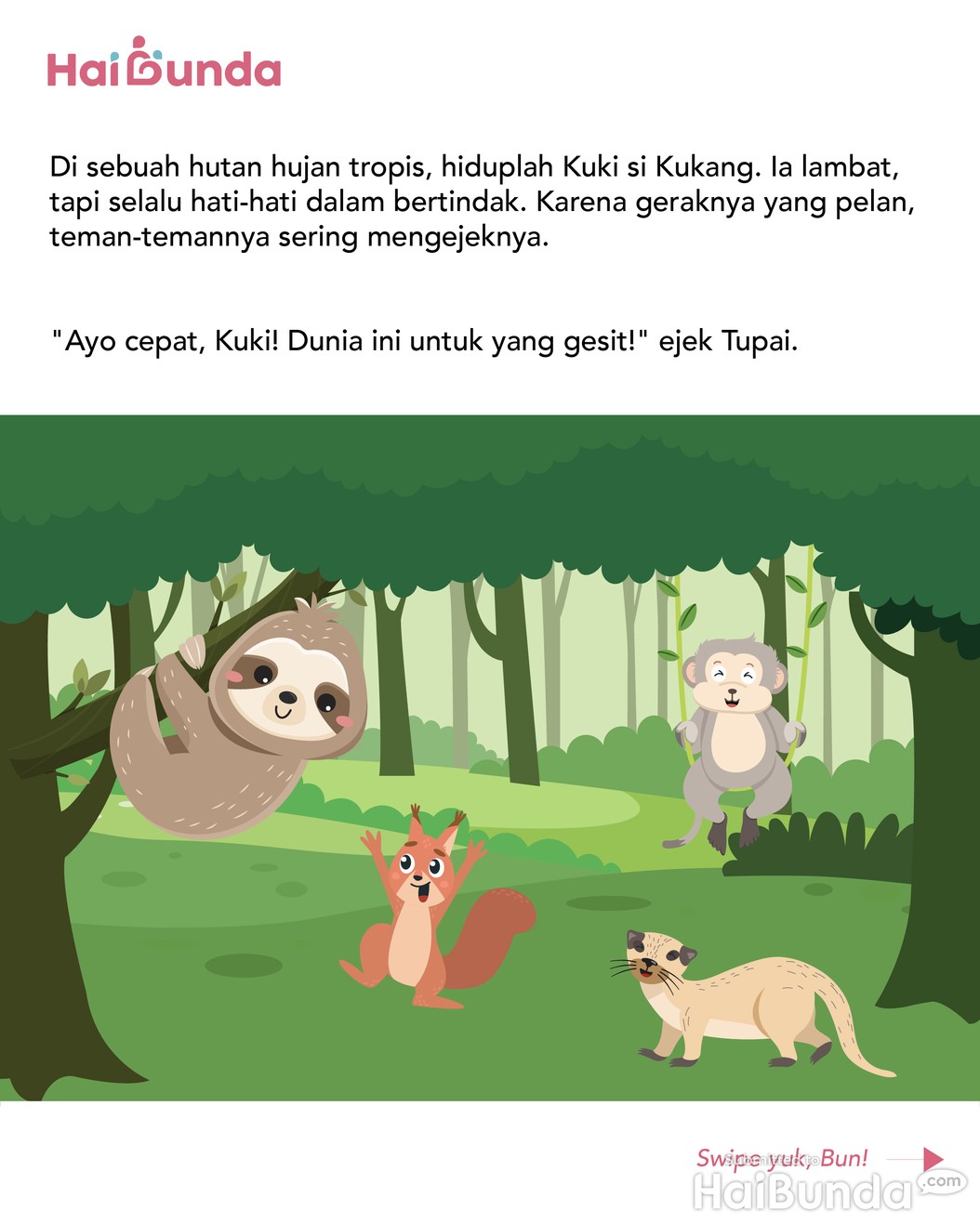 Cerita Fabel: Kuki Si Kukang