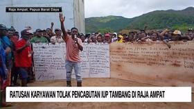 VIDEO: Ratusan Karyawan Tolak Pencabutan IUP Tambang di Raja Ampat