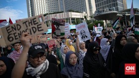FOTO: Aksi Long March to Gaza di Jakarta