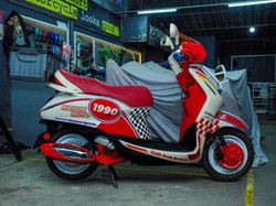 Tampil Beda, Yamaha Grand Filano Ini Dimodifikasi Nuansa Vintage-Rally