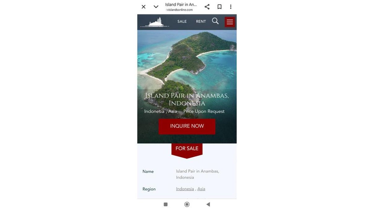 Pulau di Anambas Kepulauan Riau Diduga Dijual via Online