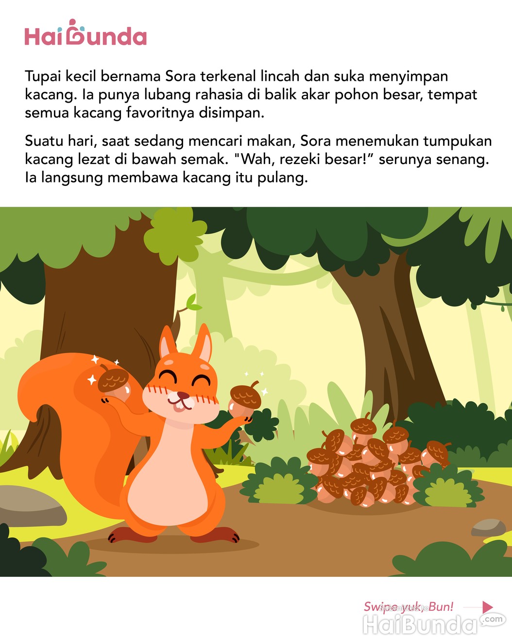 Cerita Fabel&colon; Tupai Sora dan Kacang yang Ditukar