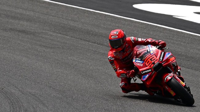 Pembalap Ducati, Marc Marquez membeberkan kendala yang dialami saat start di Sprint Race MotoGP Italia 2024, Sabtu (21/6).