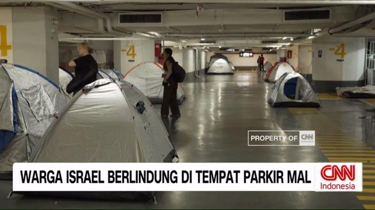 VIDEO: Warga Israel Berlindung di Tempat Parkir Mal