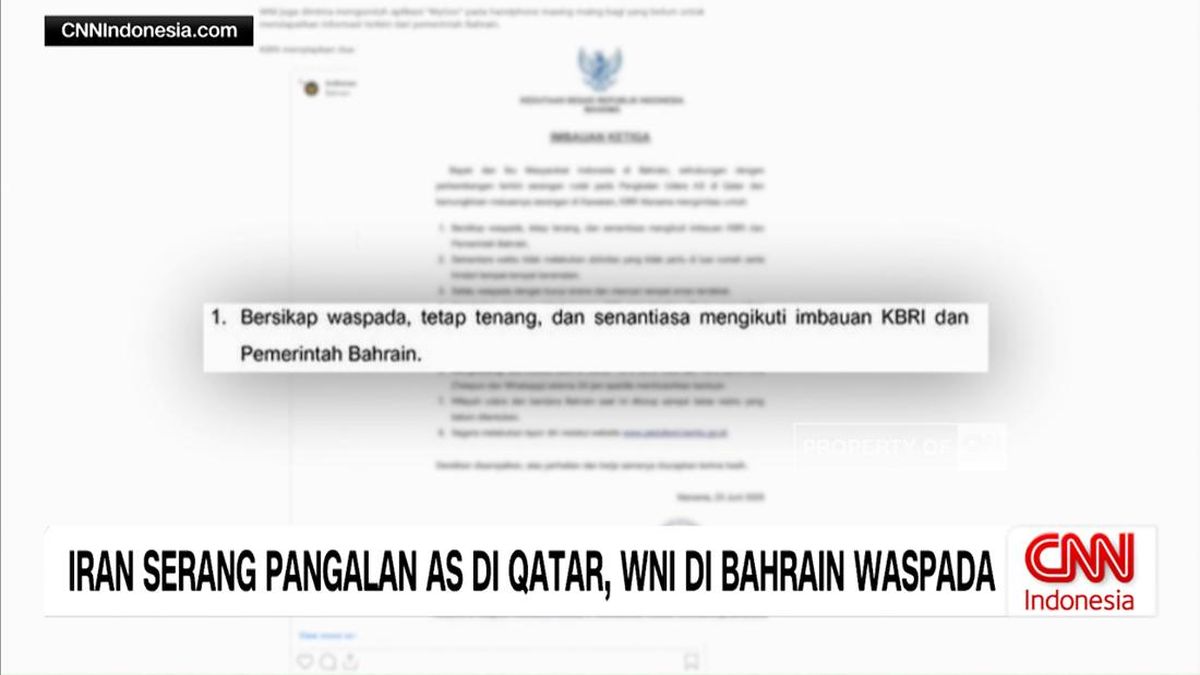 VIDEO: Iran Serang Pangkalan AS di Qatar, WNI Bahrain Diminta Waspada