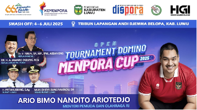 Menpora Cup 2025, Kompetisi Domino Terbesar di Sulsel Siap Digelar