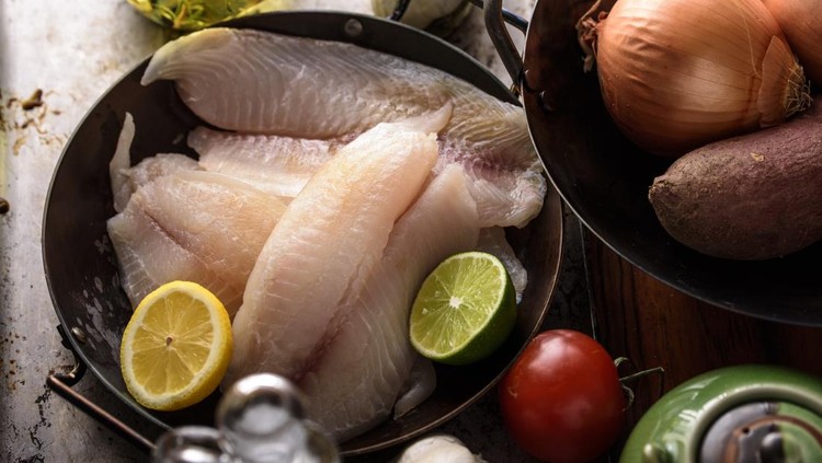 Ikan Mujair Raw Tilapia Fillet with Ingredients
