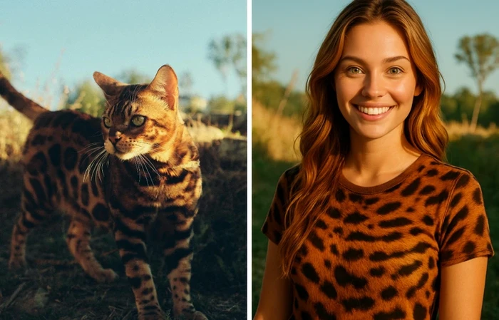 Gambar AI kucing jadi manusia