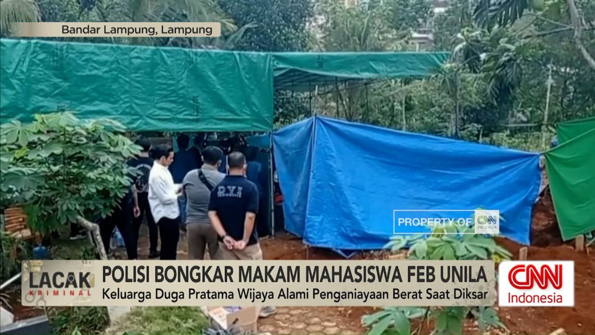 VIDEO: Polisi Bongkar Makam Mahasiswa Unila Terkait Dugaan Kekerasan