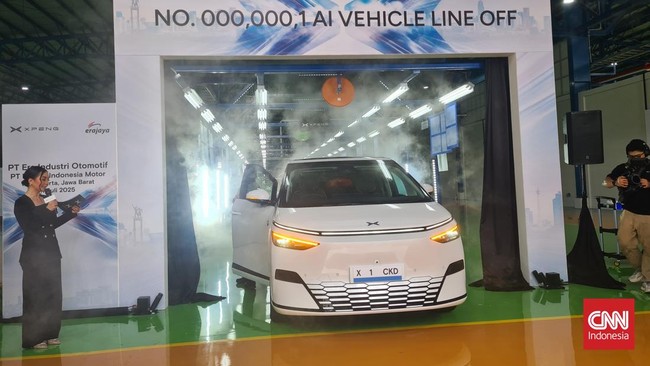 PT Handal Indonesia Motor, Cikopo, Purwakarta, Jawa Barat mulai merakit mobil listrik Xpeng setelah sembilan bulan persiapan.
