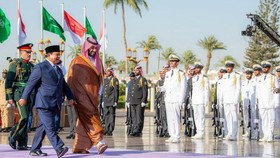 Pangeran MbS Sambut Prabowo di Istana Al Salam Jeddah