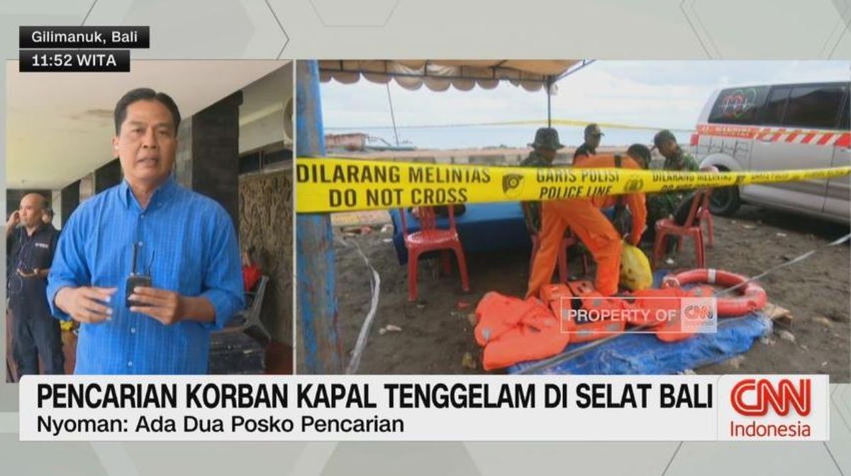 VIDEO: Pencarian Korban Kapal Tenggelam di Selat Bali