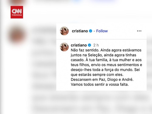 VIDEO: Ronaldo dan Sejumlah Klub Ucap Belasungkawa untuk Diego Jota