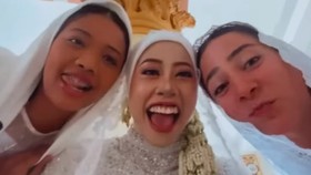 Gia Hadir Akad Nikah Megawati dan Dio, Pakai Kerudung Putih