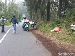Antisipasi Kecelakaan, Warga Ngadisari Halau Motor Matik di Jalur Bromo