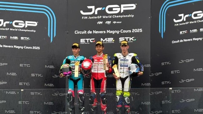Pembalap muda Indonesia M Kiandra Ramadhipa buka suara usai mencetak sejarah dengan meraih podium pertama di European Talent Cup (ETC) di Prancis.