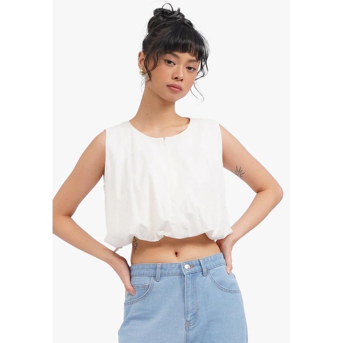 COLORBOX Sleeveless Balloon Top Off White COLORBOX Sleeveless Balloon Top Off White