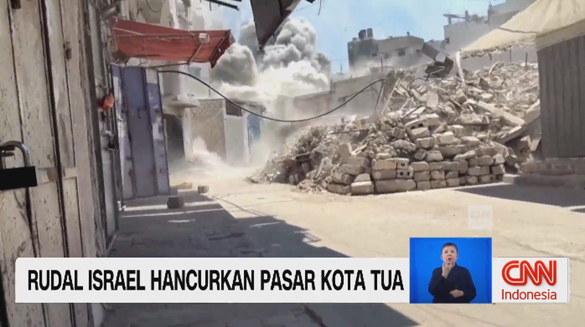 VIDEO: Rudal Israel Hancurkan Pasar Kota Tua