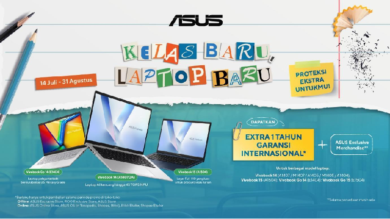 Promo Laptop ASUS, Berikan Tambahan 1 Tahun Garansi Internasional
