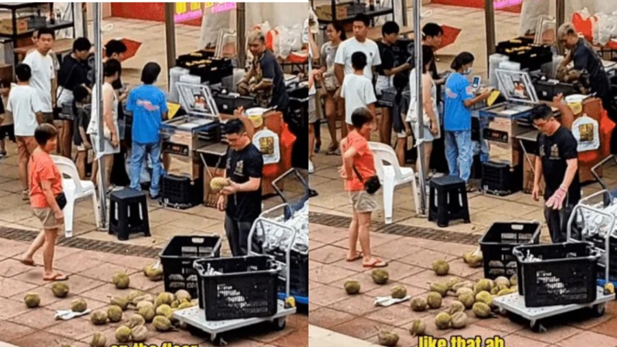 Viral Penjual Lempar Durian Dagangannya ke Jalanan