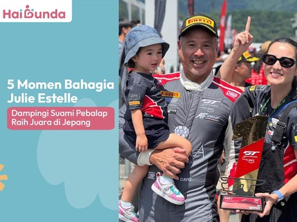 5 Momen Bahagia Julie Estelle Dampingi Suami Pebalap Raih Juara di Jepang