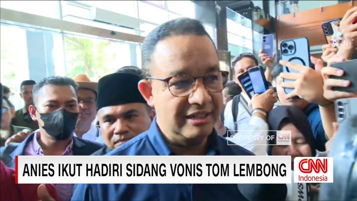 VIDEO: Anies Ikut Hadiri Sidang Vonis Tom Lembong