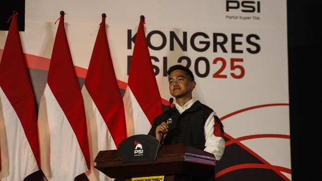Kaesang Respons Logo Baru PSI Disebut Gajah yang Mau Mengamuk Kaesang Pangarep, Ketua Umum PSI, memperkenalkan logo baru gajah hitam berkepala merah. Ia optimis PSI akan tumbuh besar menjelang 2029.