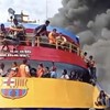 2 Kapal TNI AL Diterjunkan Evakuasi Korban Kebakaran KM Barcelona