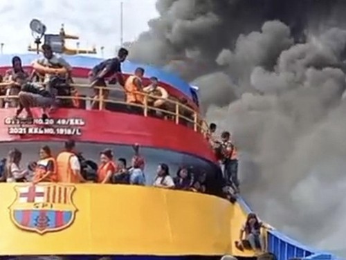 KM Barcelona Terbakar di Perairan Sulut, Satu Penumpang Hamil Tewas