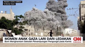 VIDEO: Momen Anak Gaza Lari dari Ledakan