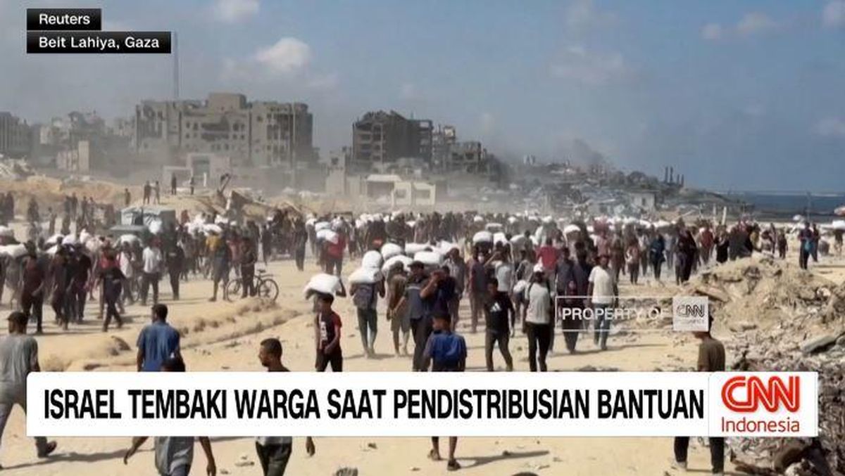 VIDEO: Israel Tembaki Warga Saat Pendistrbusian Bantuan