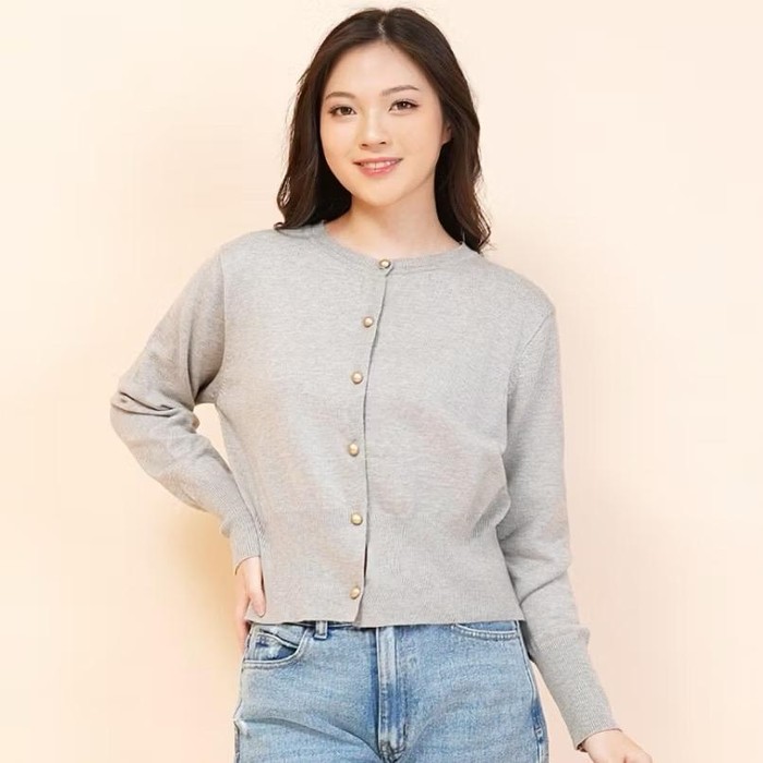 Cardigan Rajut (Abu-abu)