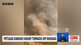 VIDEO: Petugas Damkar Hadapi Tornado Api Raksasa di Turki