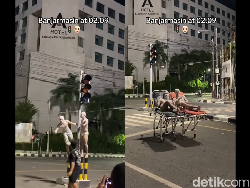 Muncul Tren Foto di Depan Hotel Mangkrak Banjarmasin Saat Dini Hari