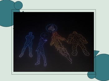 Pertunjukan Drone Show The Fantastic Four Warnai Suasana Malam Kota Jakarta