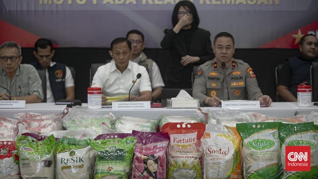 Polisi Bidik Tersangka Perorangan hingga Korporasi Kasus Beras Oplosan Bareskrim Polri tengah membidik tersangka perorangan dan korporasi dalam kasus pelanggaran mutu dan takaran beras atau beras oplosan.
