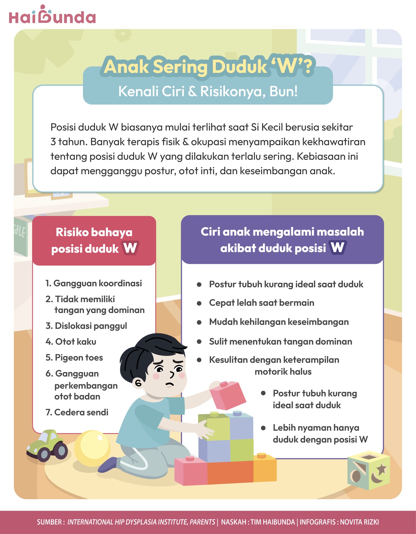 Anak sering duduk posisi W
