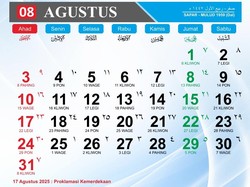 Kalender Agustus 2025: Jadwal Libur, Cuti, dan Hari Besar Nasional