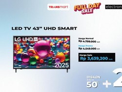TV LED 43 di Transmart Full Day Sale Diskon Rp 1 Jutaan