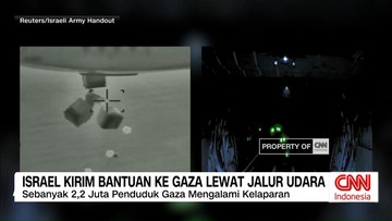 VIDEO: Israel Kirim Bantuan ke Gaza Lewat Jalur Udara