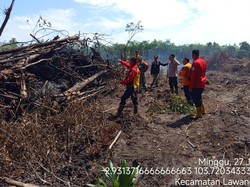 Satgas Karhutla Muba Temukan Lahan Bekas Terbakar dan Masih Berasap